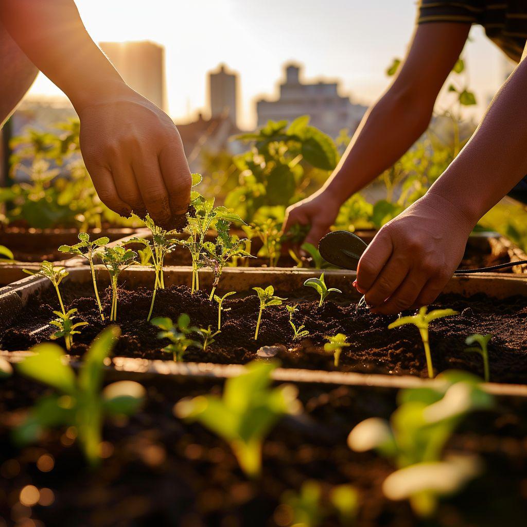 Persona regando una planta